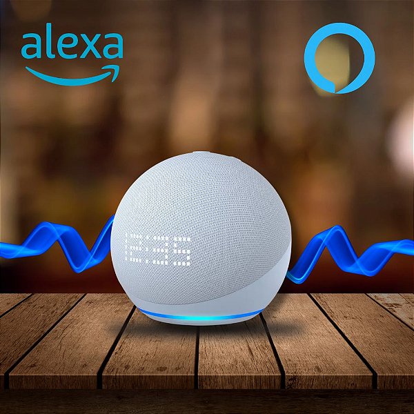 Alexa Echo Dot 5° Geração Com Relogio Lançamento
