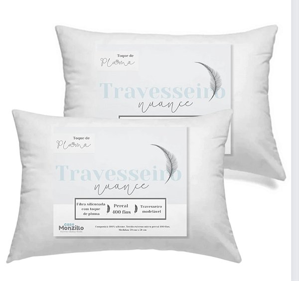 Kit 2 Travesseiros de Silicone 100% Fibra Siliconada