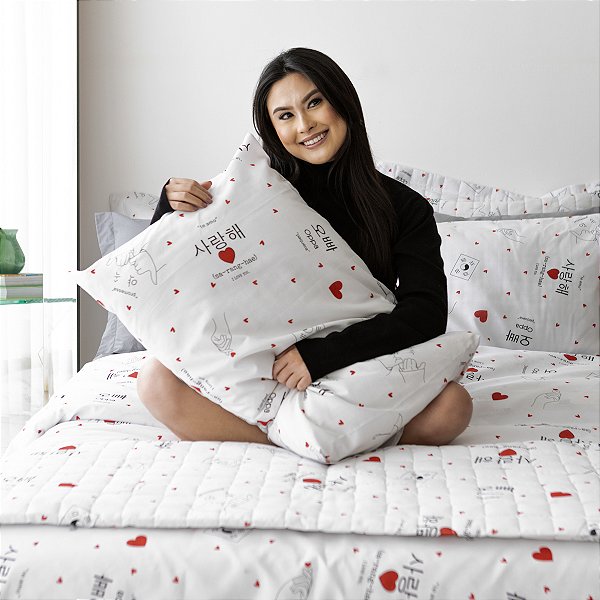 Cobre Leito Estampado Queen 3 Peças Dorameira
