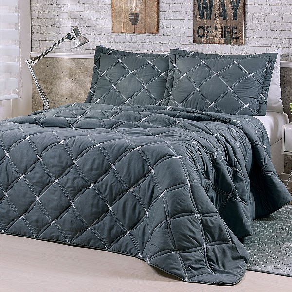 Cobre Leito Unique Queen Grafite