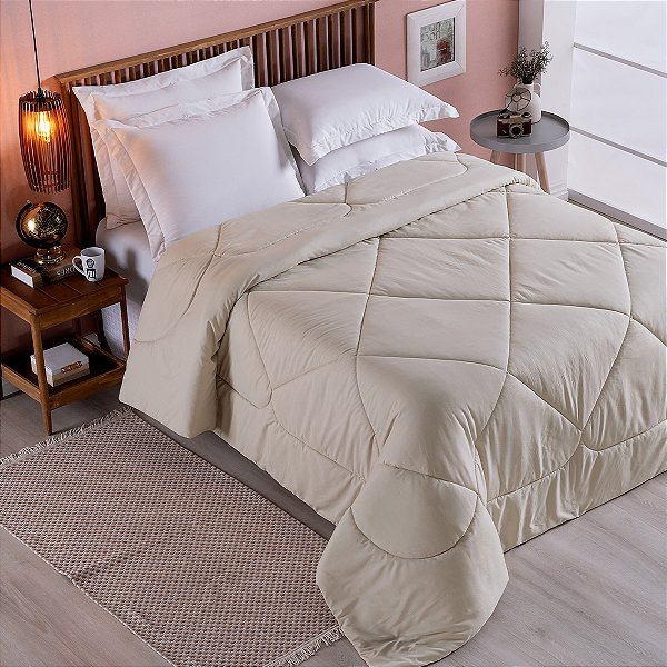 Edredom 1 Peça QUEEN Percal 200 Fios Unique Avelã