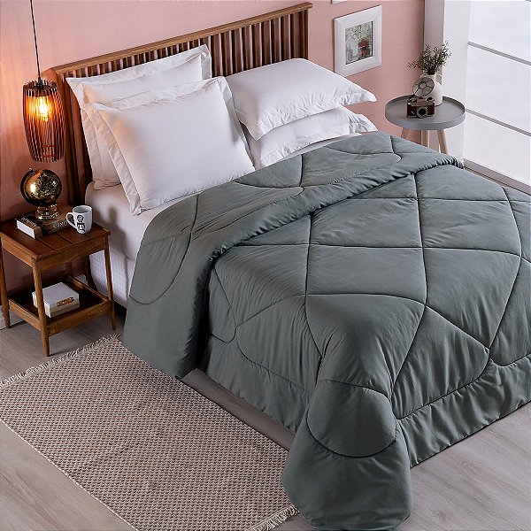 Edredom 1 Peça QUEEN Percal 200 Fios Unique Grafite