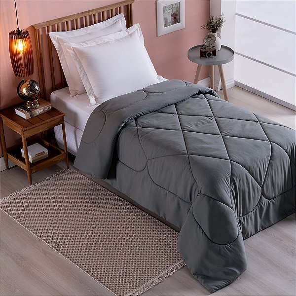 Edredom 1 Peça SOLTEIRO Percal 200 Fios Unique Grafite