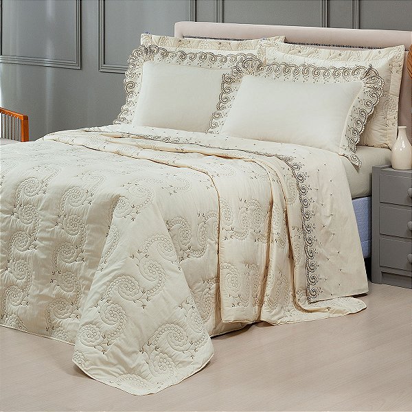 Jogo de Lençol 4 Peças KING Percal 200 Fios Mistral Palha