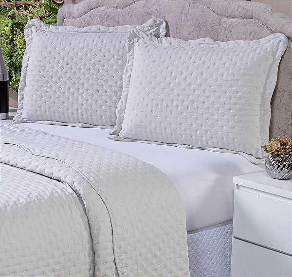 Kit Cobre Leito Colcha Casal Queen 3 Pçs Dupla Face 400 Fios