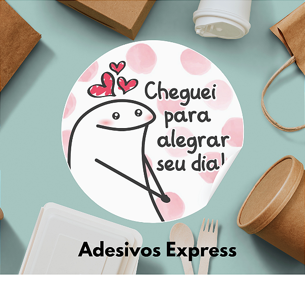 Adesivos cheguei para alegrar seu dia 1.000 unidades