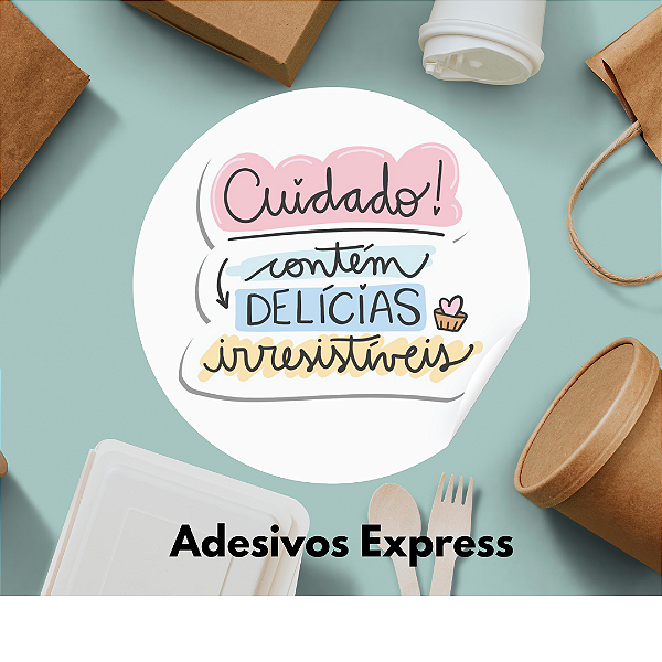 Adesivos cuidado contém delicias irresistíveis 1.000 unidades