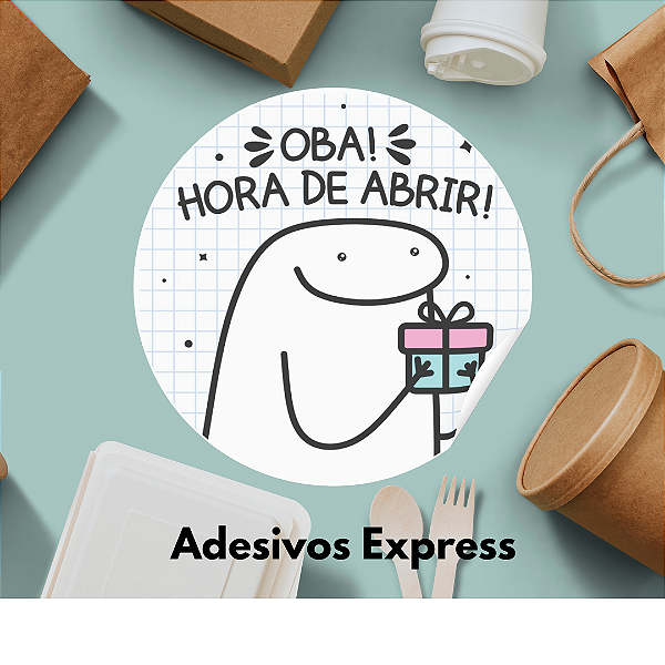 Adesivos oba hora de abrir  1.000 unidades