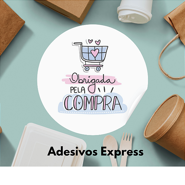 Adesivos obrigado pela compra 1.000 unidades