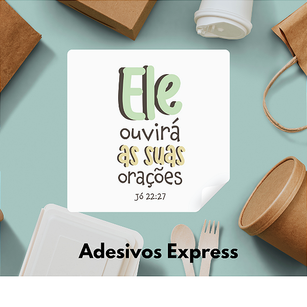 Adesivos ele ouvirá suas orações quadrado 1.000 unidades