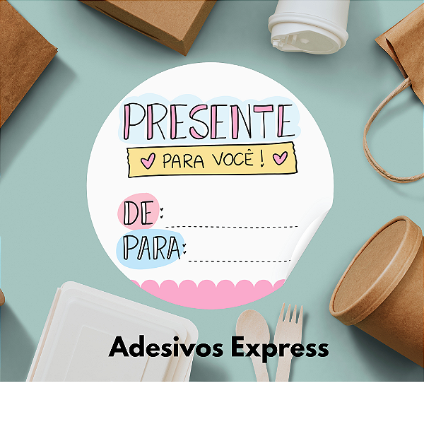 Adesivos presente para você fundo branco 1.000 unidades