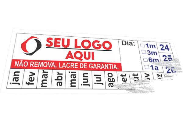 Lacre de garantia casca de ovo 3x1cm GRANDE Personalizado