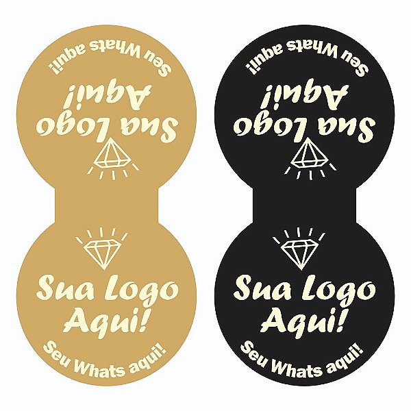 Adesivo Lacre Fecha Sacola 4x8cm Loja Comércio Personalizado