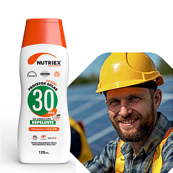 Protetor solar FPS 30 c/Repelente Nutriex Profissional 120ML