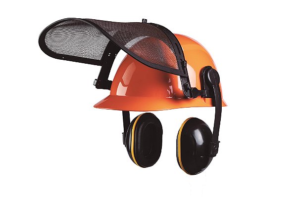 Kit Roçador Capacete 3x1 Com Protetor Facial Malha De Aço E Abafador Camper CA 34414 43430