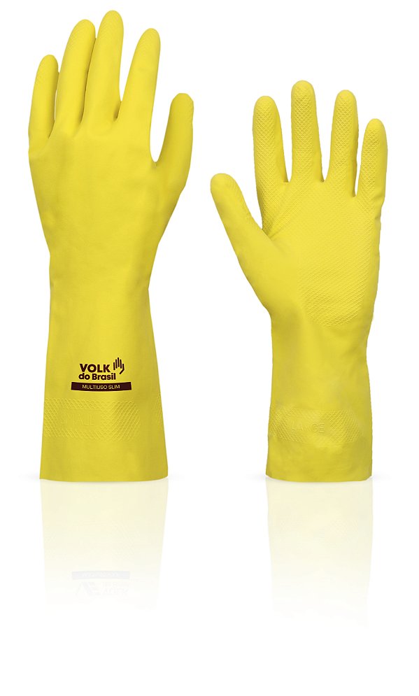 Luva de Latex Multiuso Amarela CA 38310 Volk