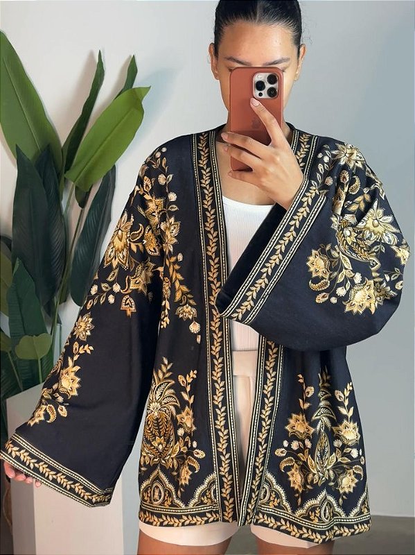 KIMONO MOLETOM FLORA ABACAXI  339496