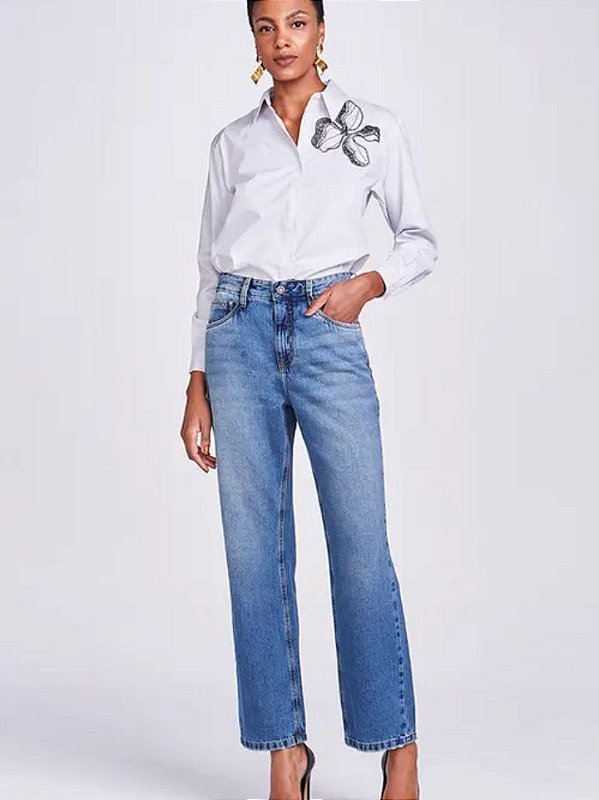 CALCA FEM JEANS RETA  CJM5107