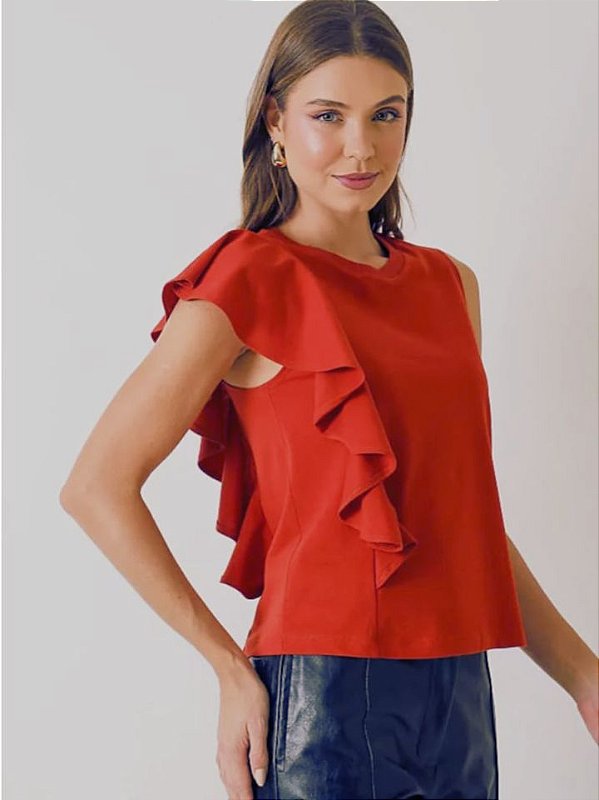 BLUSA CAVADA DETALHE  BABADO 2411213