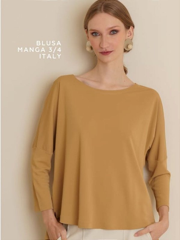 BLUSA FEMININA TECIDO M/L B053BLU