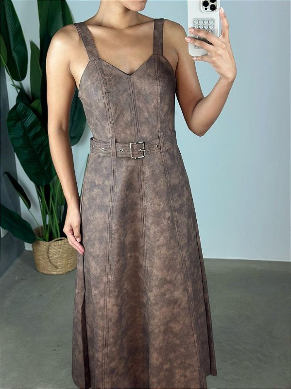 Vestido Midi 534112 Marrom