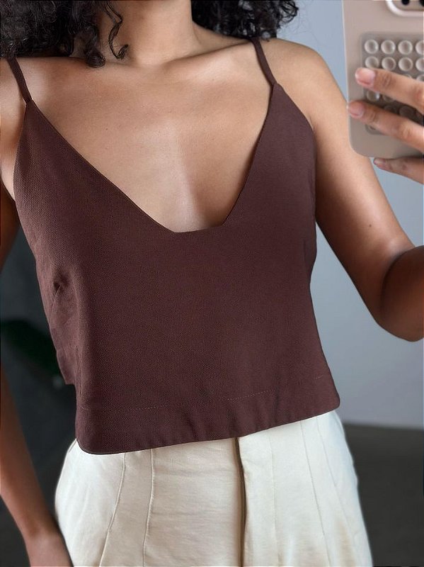 Cropped Feminino  02083054 Marrom Cafe