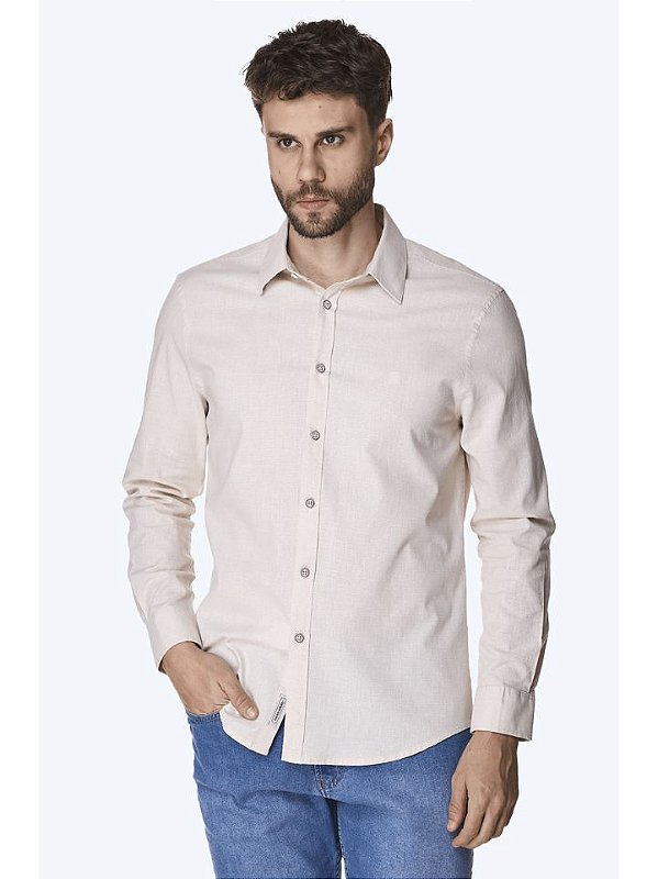 Camisa Masculina M/L 495515 Off White