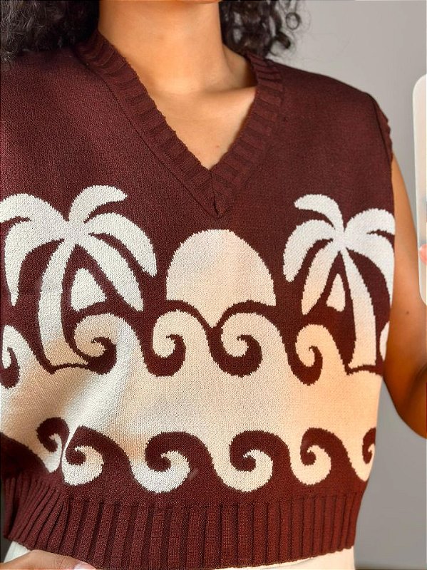 Colete Tricot Paradise Feminino 08220123 Off Polvilho
