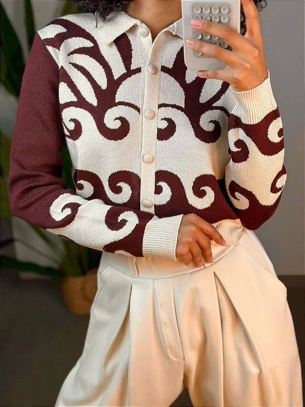 Casaco Tricot Feminino  06190711 Off Polvilho