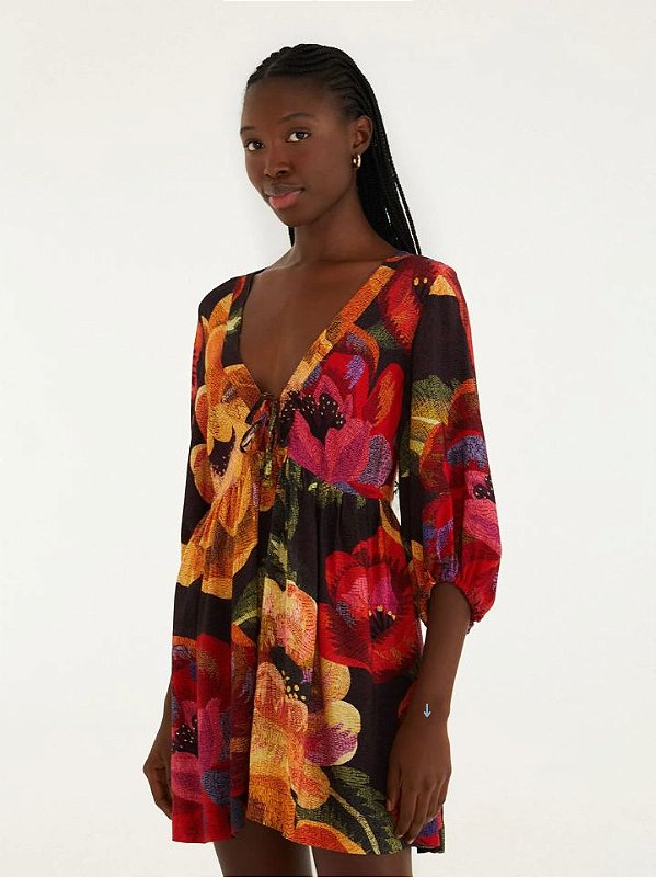 Farm Vestido Curto 343380 Colorido