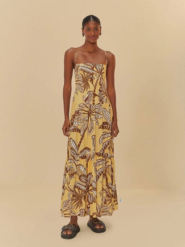 Farm Vestido Amazonia Midi 337518 Amarelo Claro