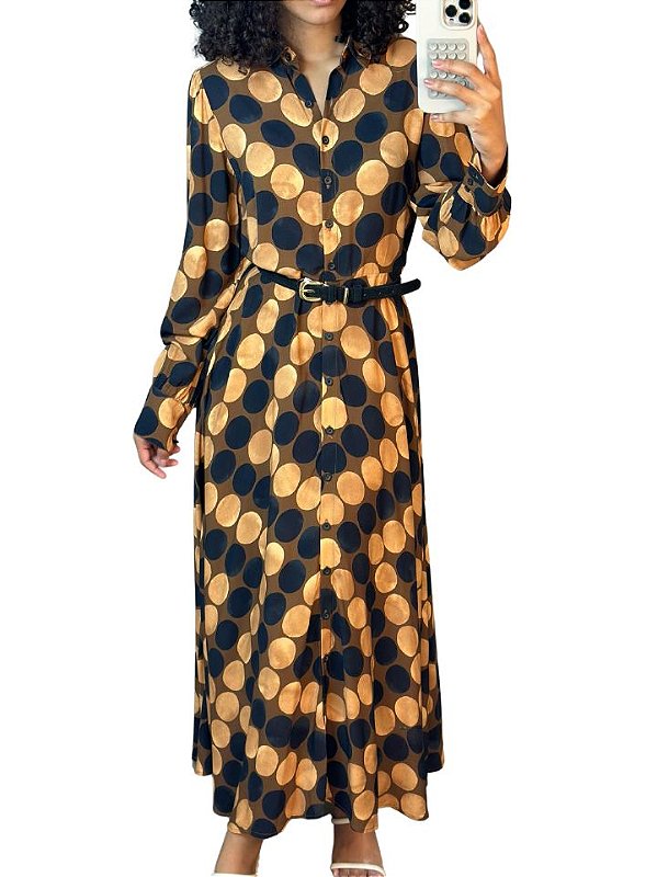 Farm Vestido Longo 325754 Marrom