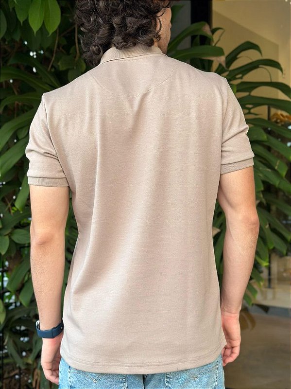 Polo Manga Curta Masculina Atemporal Po24520 Kaki