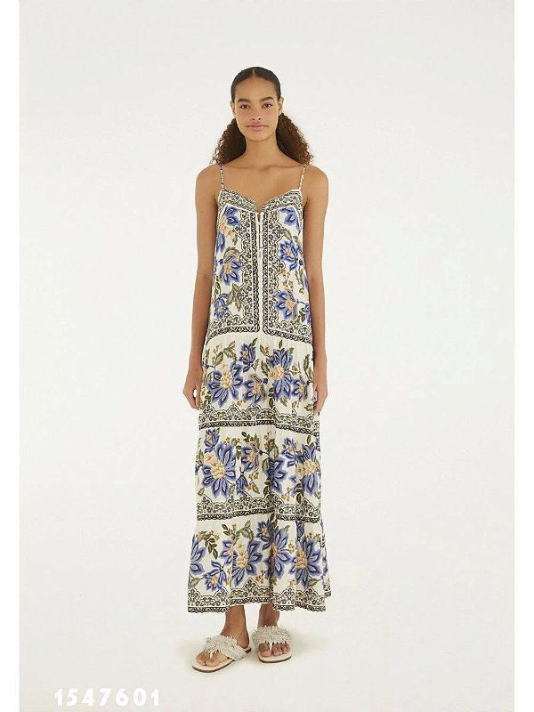Farm Vestido Longo 343126 Off White