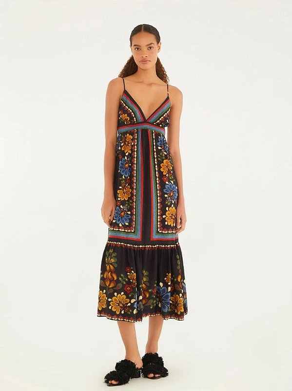 Farm Vestido Midi 343122 Preto