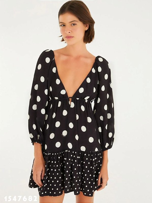 Farm Vestido Curto 342165 Preto
