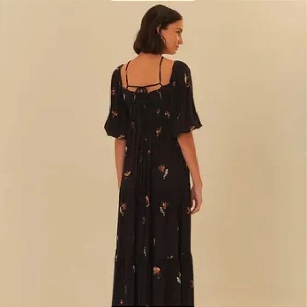 Farm Vestido Longo 325871 Preto