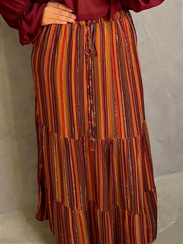 Dress To Saia Midi 05280811 Listrado