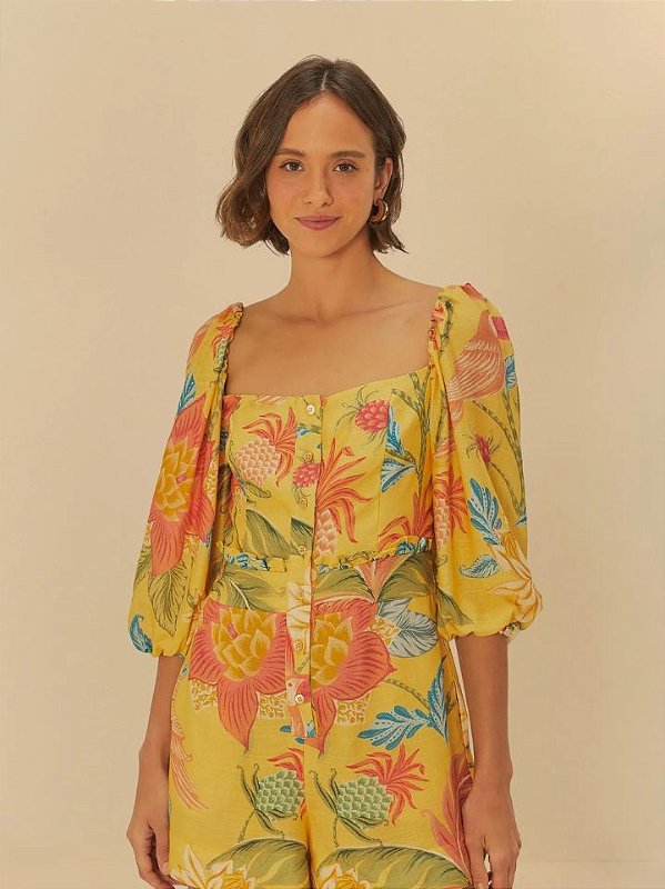 Farm Macacao -Shorts 339446 Amarelo