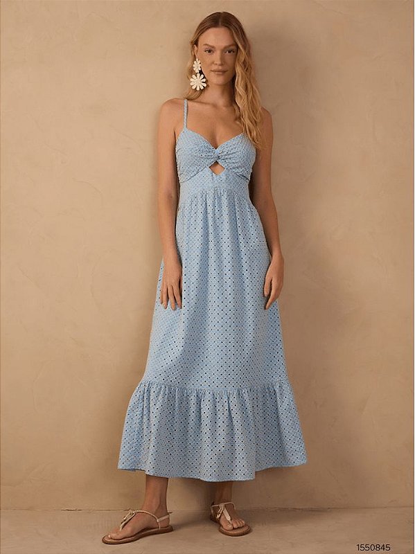 Dress To Vestido Midi 01332303 Azul Poesia