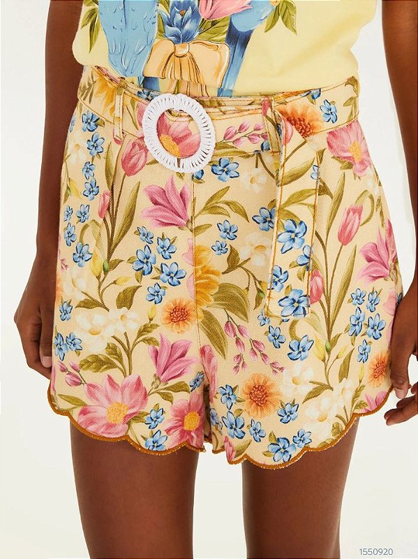 Farm Shorts Fem Color Sarja 347102 Amarelo