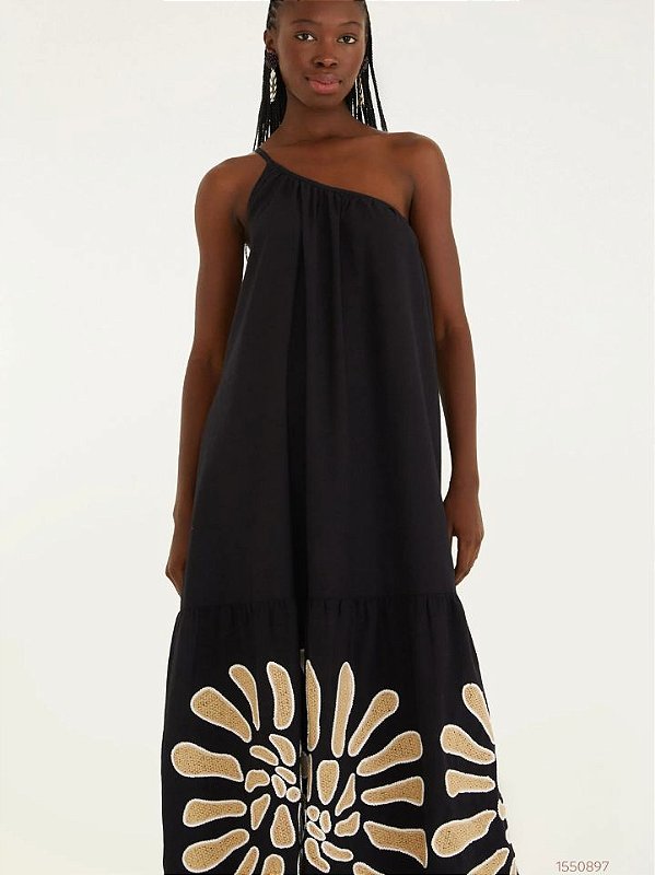 Farm Vestido Longo 345656 Preto