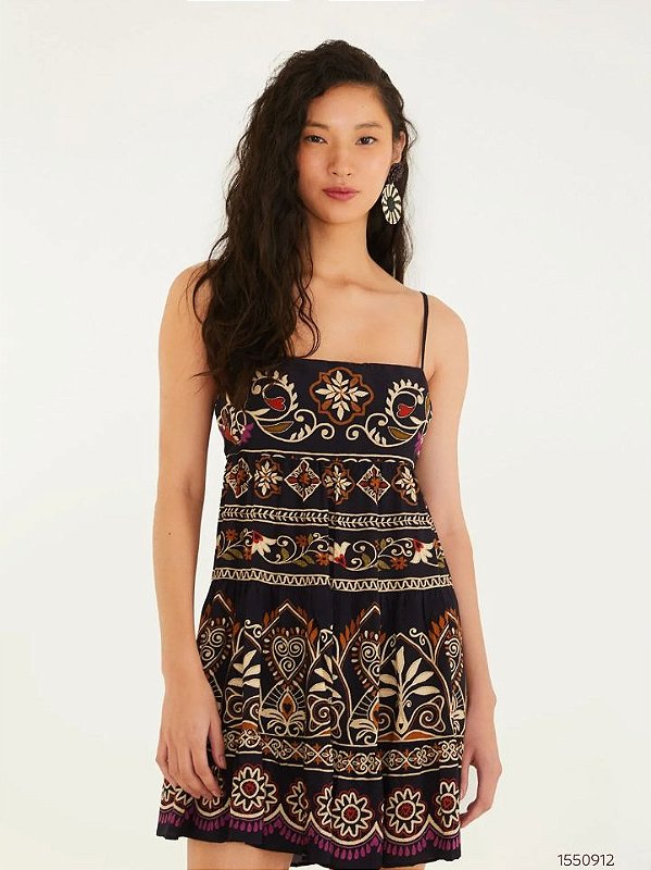 Farm Vestido Curto 345456 Preto