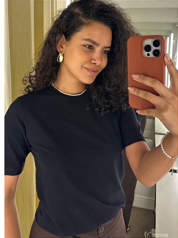 Cuki Blusa Fem Malha M/C  051 Preto