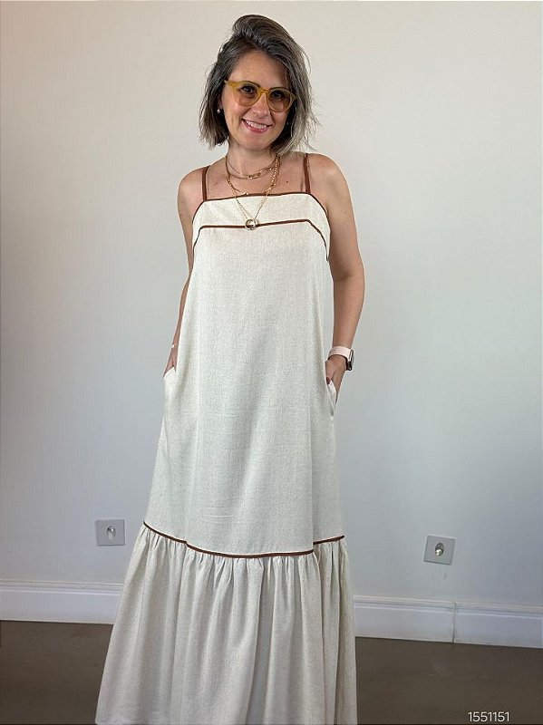Pele Macia Vestido Midi 50942 Natural