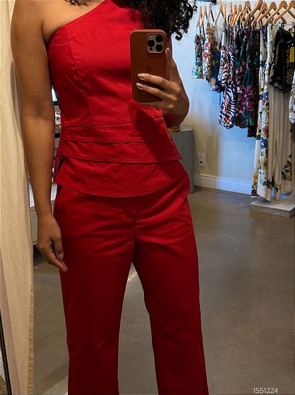 Gatos E Atos Calca Fem Social(Alfaiataria)  G3122 Vermelho Queimado