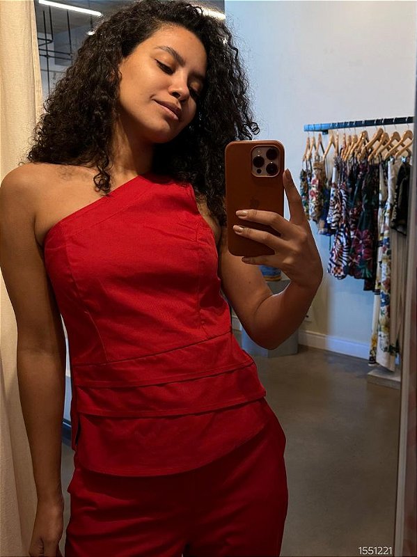 Gatos E Atos Regata Tecido  G3227 Vermelho Queimado