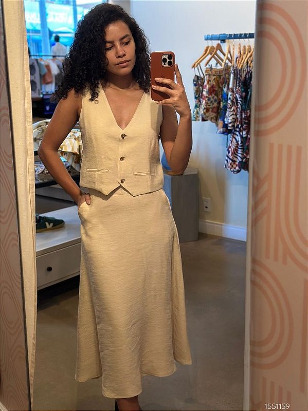 Pele Macia Colete Feminino 12403 Bege Claro