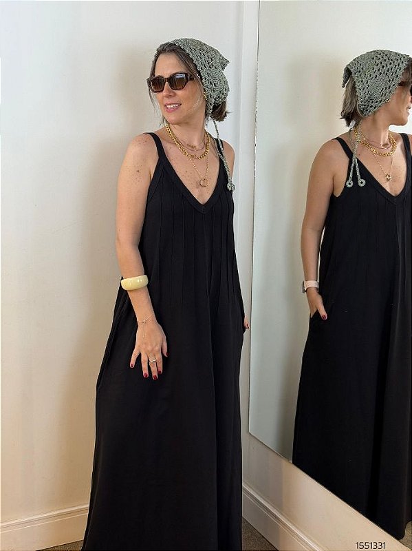 Santa Costura Vestido Longo 056Ves Preto