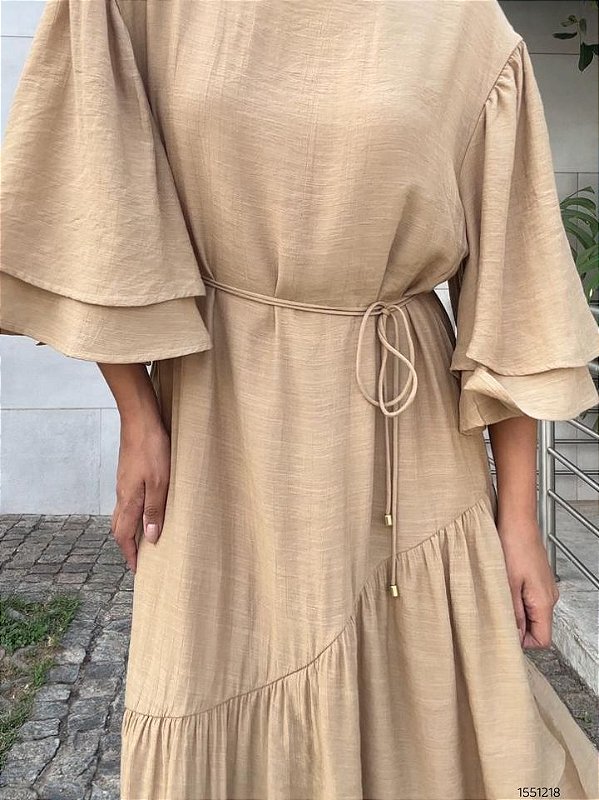 Gatos E Atos Vestido Midi G3188 Caramelo